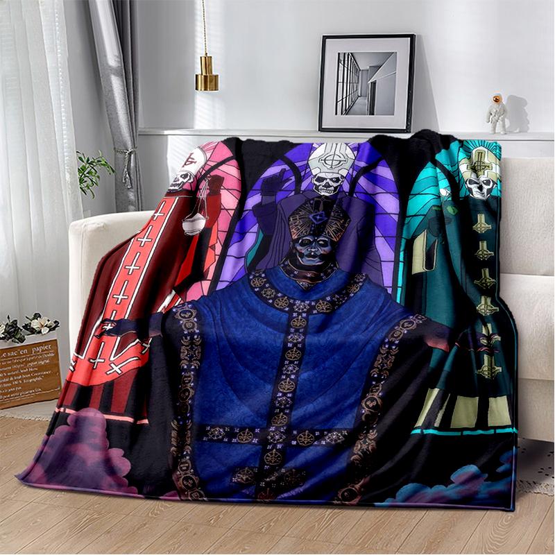 29 Stil Ghost Band Papa Emeritus Heavy Metal Dunkel Weiche Plüschdecke, Flanell Überwurfdecke für Wohnzimmer Schlafzimmer Bett Sofa