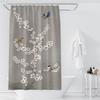 Watercolor Floral and Birds Floral Shower Curtain with Hooks - Waterproof and Minimalist Design for Bathroom Home Decor Curtain