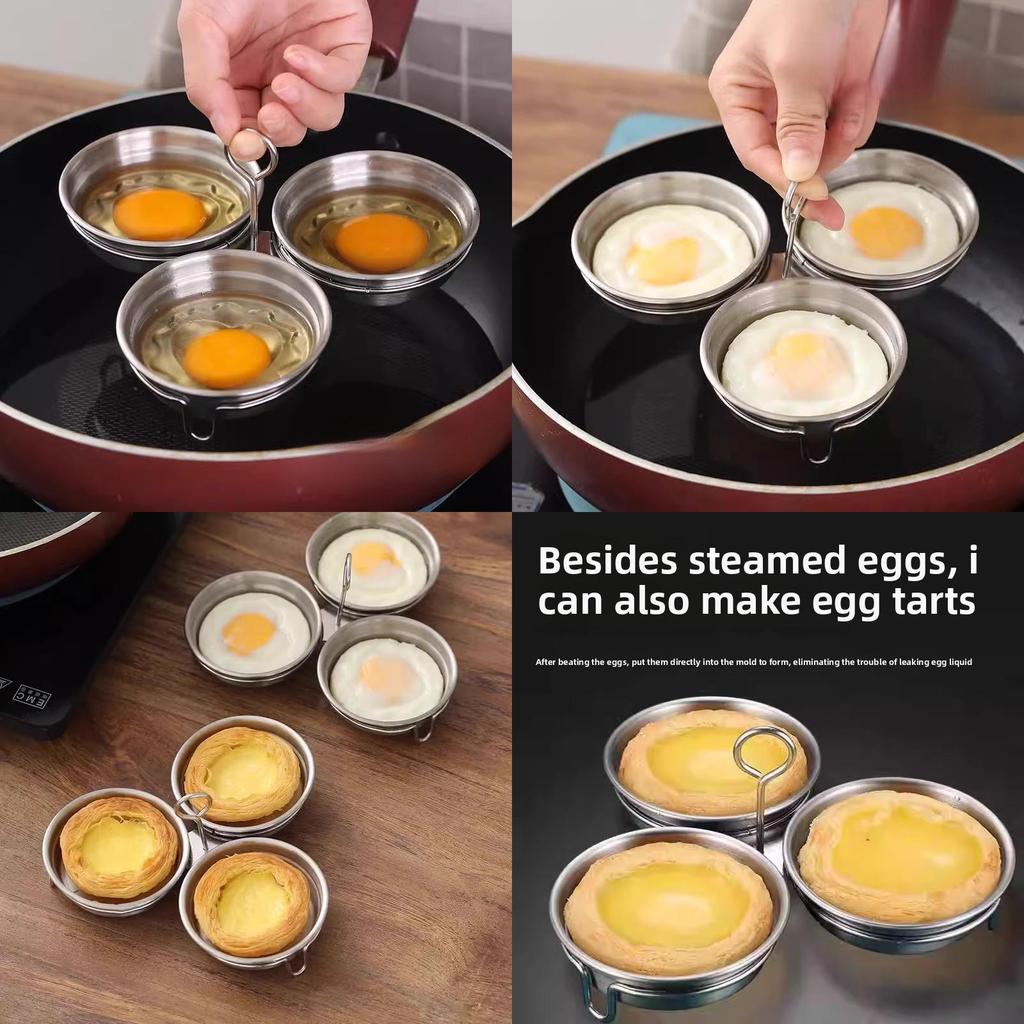 Stainless Steel Heartshaped Egg Cooker With 3in1 Steaming Insert For Home Breakfast Preparation