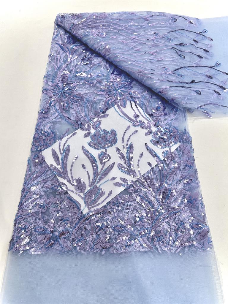 Red African Lace Fabric 2025 Sequins Beaded Embroidery Groom Nigerian Bridal High Quality French Tulle Lace Fabric For Sewing