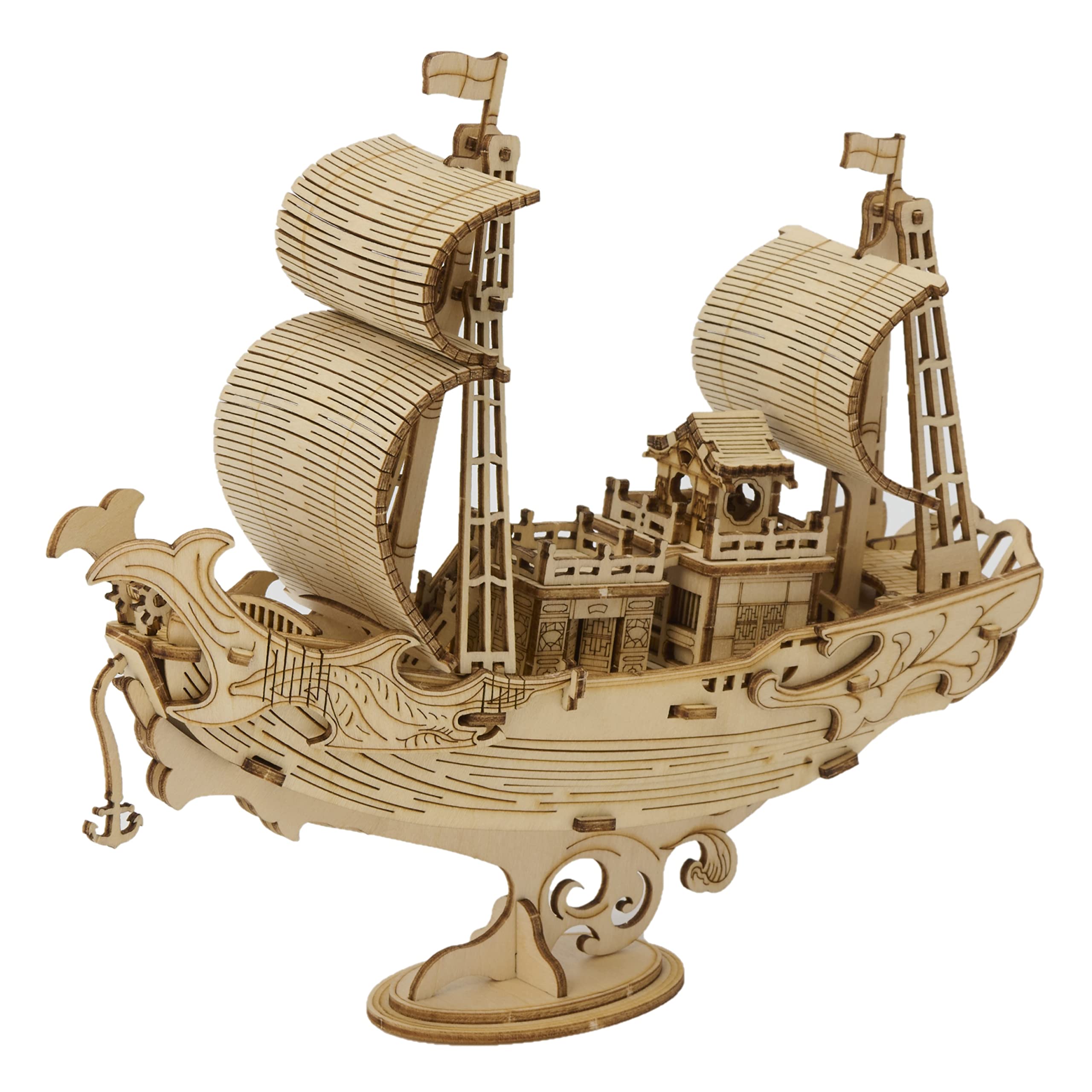

Японское руководство Robotime 3D Деревянный пазл TG307 Treasure Ship Tsukurunsu® [Официальная продажа/Японский язык включен]