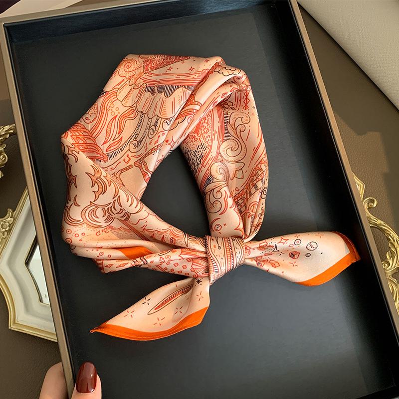 

100% Real Silk Scarf Women Square Neck Shawls Wraps for Ladies Foulard Scarves Pashmina Female Hijab Bandana bufanda Écharpes Real Silk 53x53cm