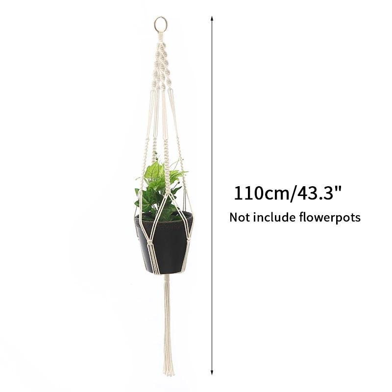 Vintage Macrame Hanging Baskets Cotton Handmade Flowerpot Net Plant Hanger Holder Basket Garden Home Planter Wall Decor