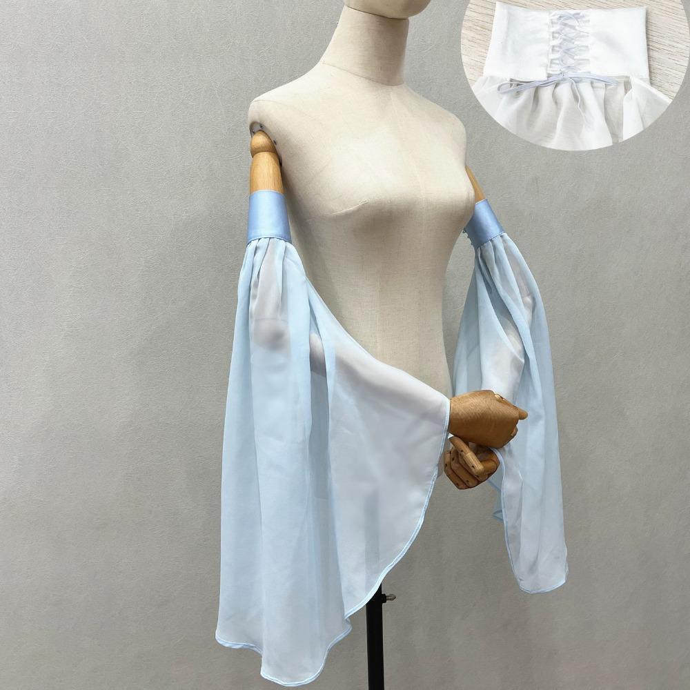 Long Tulle Chiffon Luxurious Gloves Long Arm Warmers Simple Detachable Sleeves  Costume