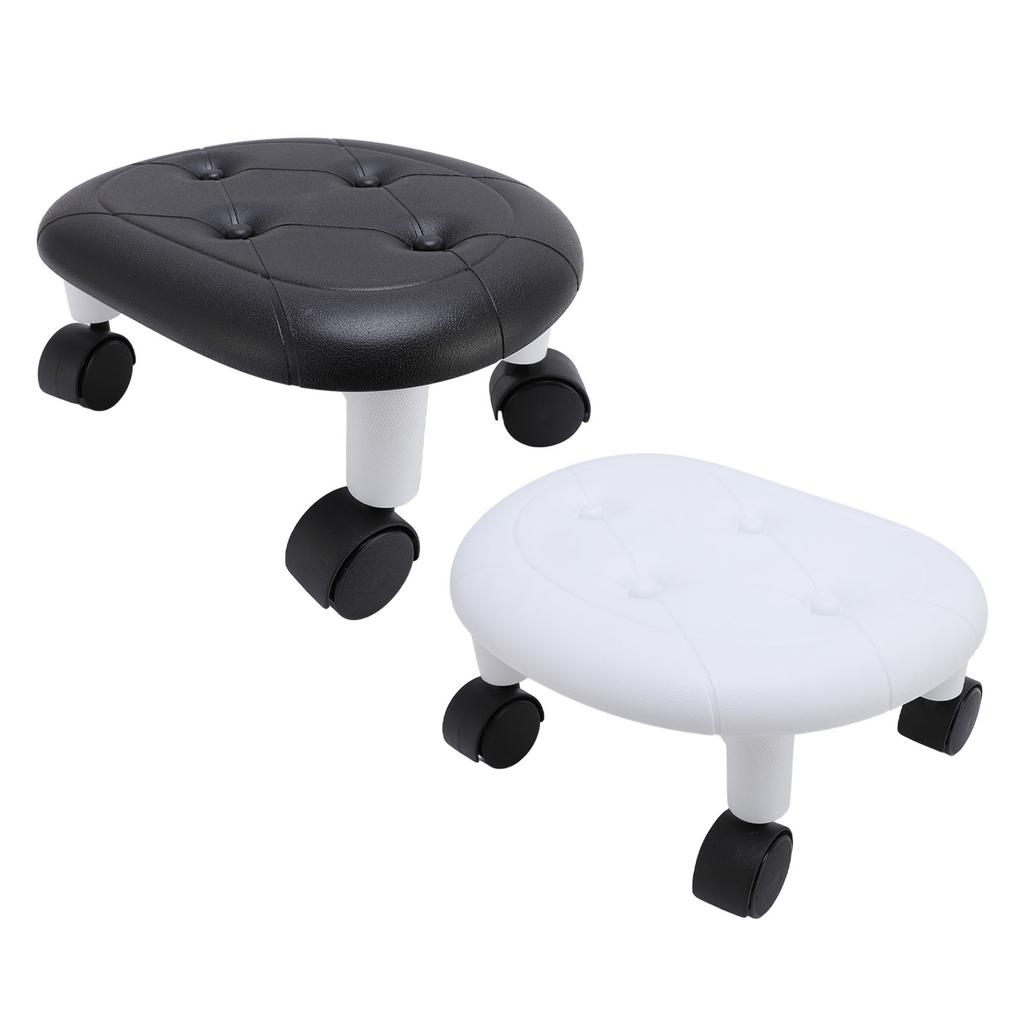 Low Rolling Stool with Wheels Ergonomic Heavy Duty Short Rolling Seat for Bedroom Living Room