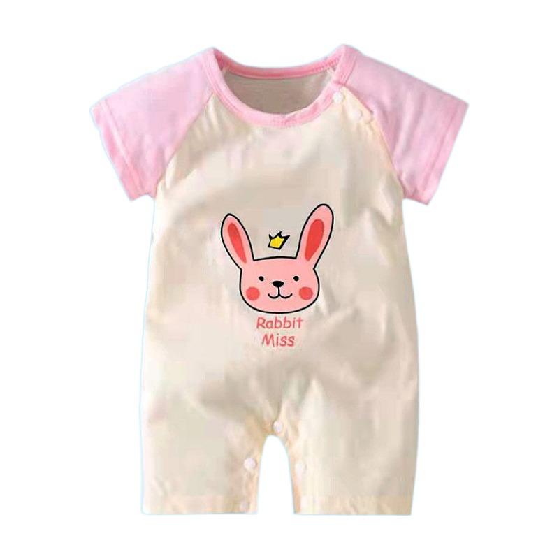 Baby Short-Sleeve Hooded Romper for Summer Outdoors