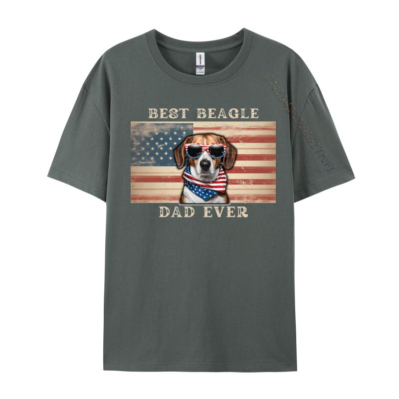 Best Beagle Dad Ever Patriotic Dog TShirt Funny Design T Shirts Personalized Hot Sale Unisex Tees Personalized Cotton