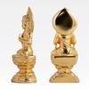 Klein 6,8cm (vergoldet/24 Karat Gold) Buddhistische Statue von Keishu Watanabe. Originalmodell (im Jahr des Pferdes geboren). Schutzgottheit des Tierkreises. Takaoka