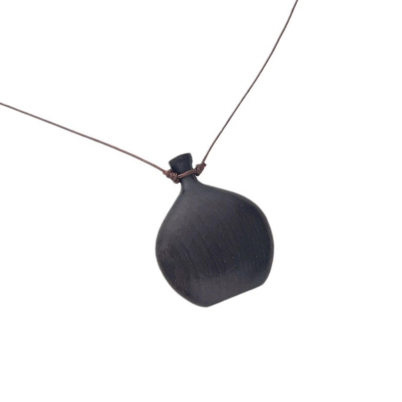 

Вінтажна дерев яна фляга для лікеру, кулон-намисто з регульованим ковзним вузлом, дерев яний кулон-фляга, ювелірні вироби для етнічної моди чорний