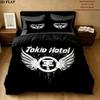 Pościel z wzorem Tokio Hotel Zestaw kołdry Poszewka na kołdrę Poszewka na poduszkę Domowy prezent urodzinowy(1 * poszwa na kołdrę + 2 * poszewki na poduszki, bez rdzenia)