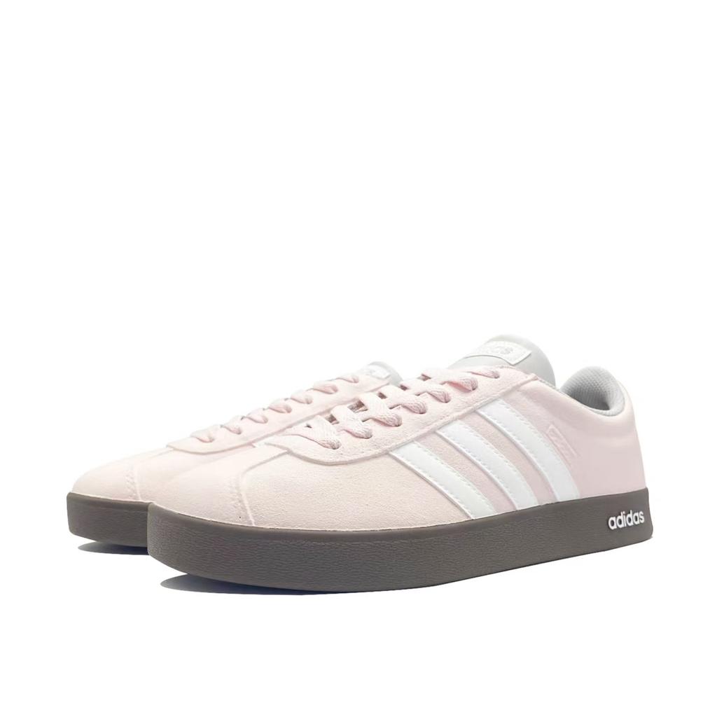 adidas VL COURT 2.0 Lifestyle Pink Glow Lightweight Low Top Skateboard Shoes Unisex Pink White HQ1802(Team847-)