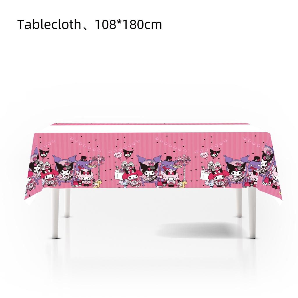 New Kuromi Party Supplies Set With Decorative Balloons And Tableware