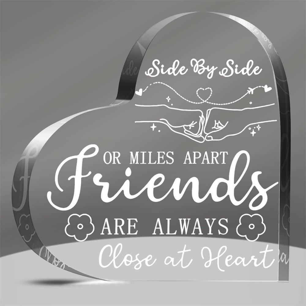 

Hearts Connected Across Miles Friendship Gift - Paperweight Keepsake for Best Friends чистий