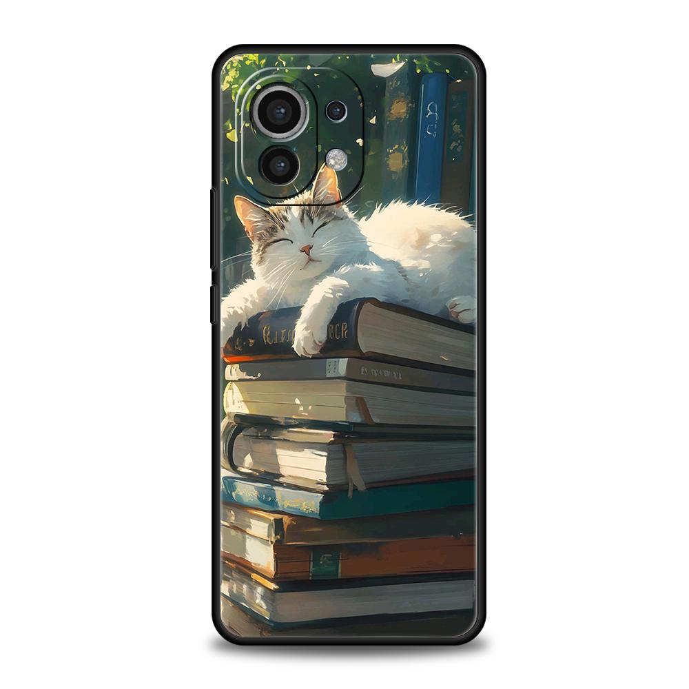

Cute Butterfly Cat Bookshelf Design Phone Case for Xiaomi Poco F7 Ultra F6 F5 F4 F3 X6 X5 X4 X3 NFC M4 C51 C55 GT Soft TPU Cover Poco X7 Pro