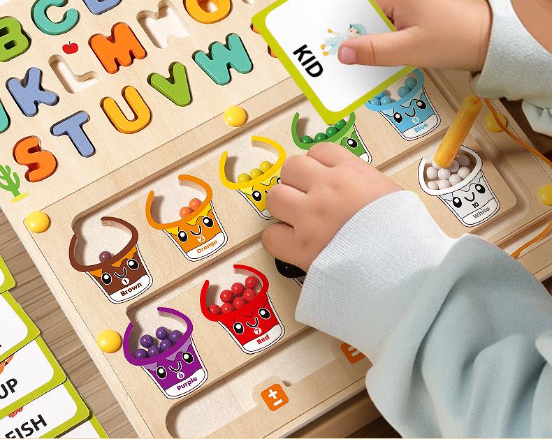 Wooden Magnetic Marble Maze Game for Kids: Educational Toy for Developing Logic and Intelligence