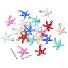 20PCS Colorful Starfish Pendant Unique Star Necklace Pendant Stainless Steel Texture for Home Decors and Own Collection