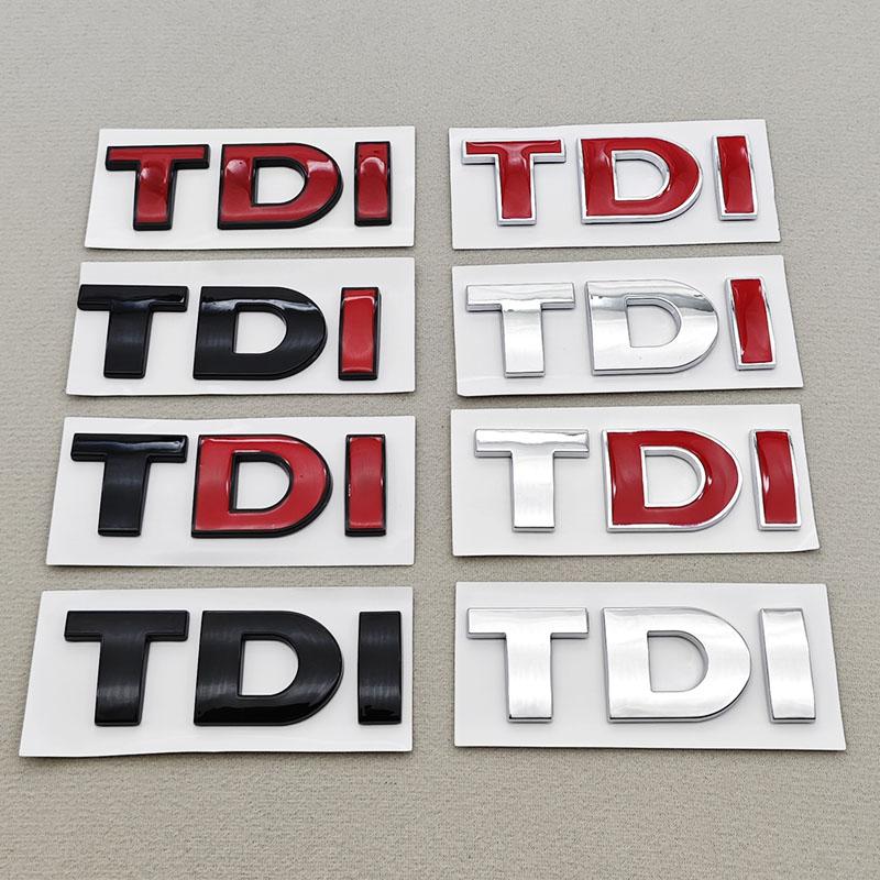 3D ABS Black Red Logo TDI Emblem Car Rear Trunk Badge for VW TDI Letters Sticker Accessories zd1