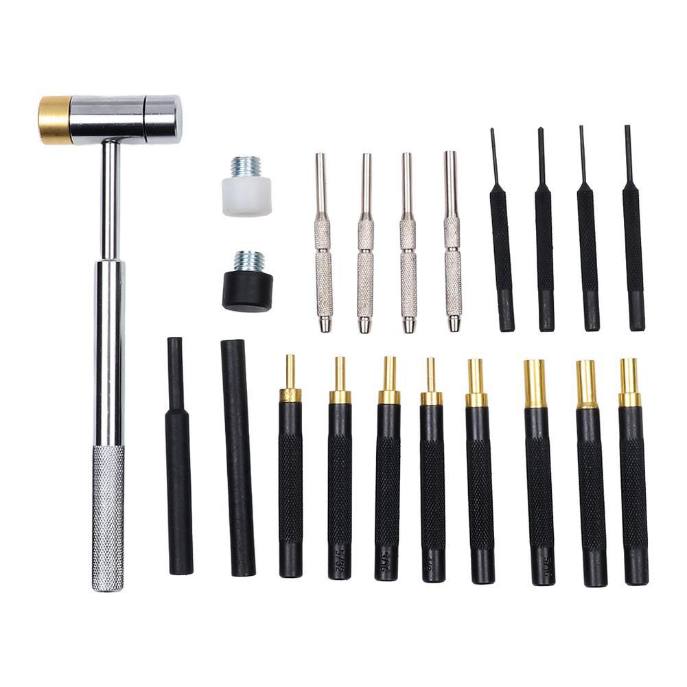 21PCS Industrial Grade Steel Punch Set with Smart Hammer and Non Slip Bench Block for DIY and Professional Use