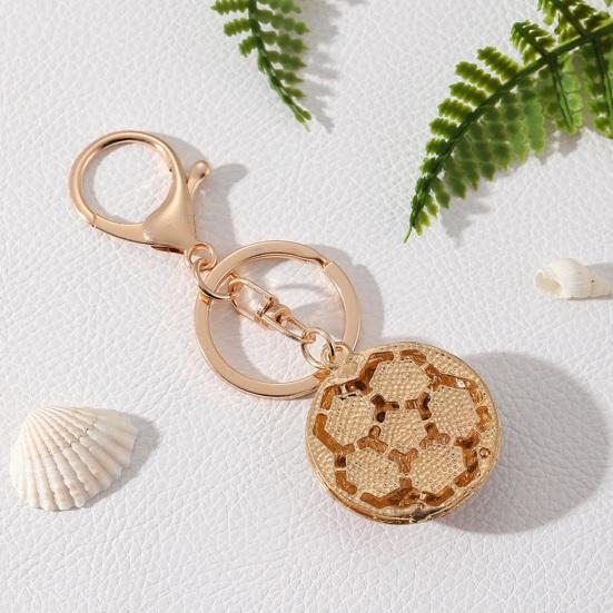 Keychain Pendant Rhinestones Inlaid Football Design Key Chain with Enamel Finish Lobster Clasp Backpacks Accessory