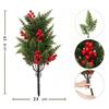 Red Berries Mini Christmas Tree Green Realistic Pine Needle Branches  Garden Decor