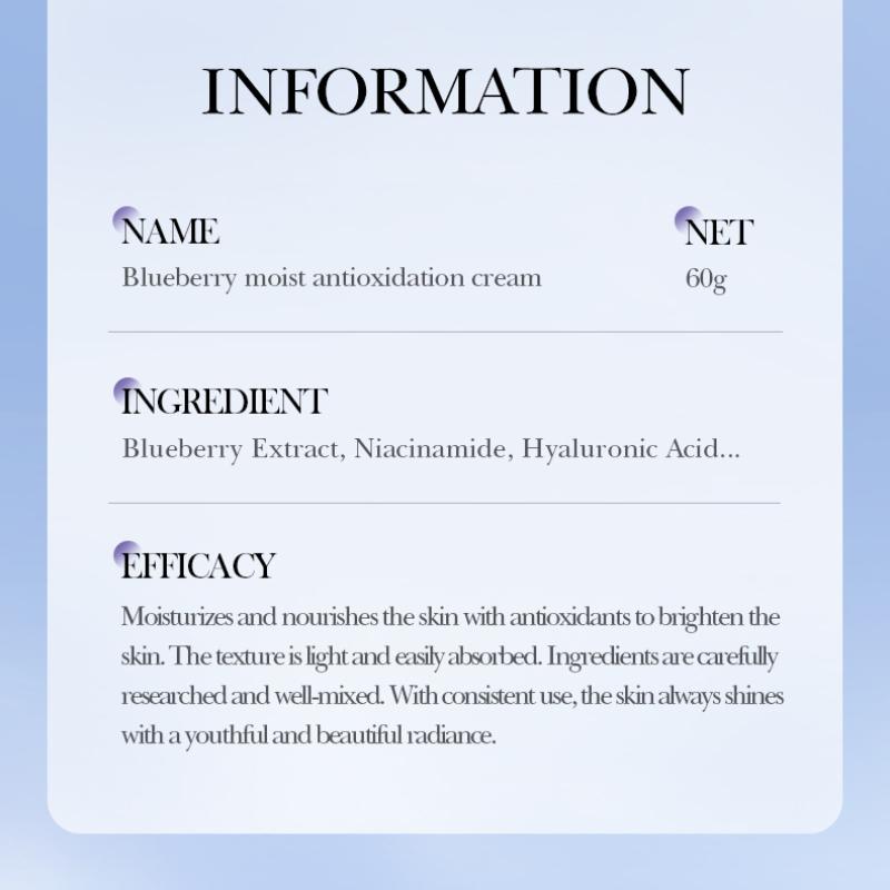 Blueberry Hyaluronic Acid Cream 60g SADOER Hydrating Moisturizing Antioxidant Cream