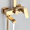 Glossy Gold Shower System 3 in 1 with Rain Handheld Shower Swivel Spout Shower For Bathroom Bathtub Shower Faucet