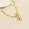 Women's Jewelry Personality Paperclip Design Cross Necklace Versatile High-end Pendant Collarbone Chain