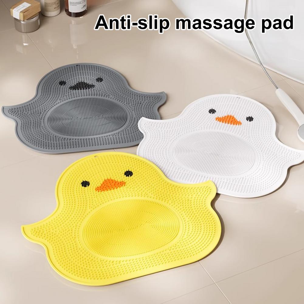 Foot Rub Mat Little Yellow Duck Design Silicone Foot Mat Anti-Slip Suction Cup Bottom Dead Skin Remover Bath Pad