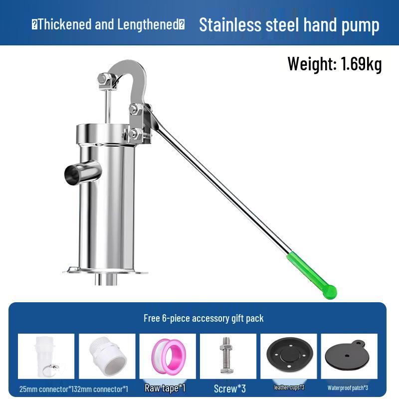 Landelijk Ouderwets Gietijzeren Handbediende Roestvrijstalen Putpomp