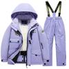 Children's Fashion Skiwear Set Boys' And Girls' Thickened Waterproof Warm Ski Suit Jacket And Trousers Outfit Set
