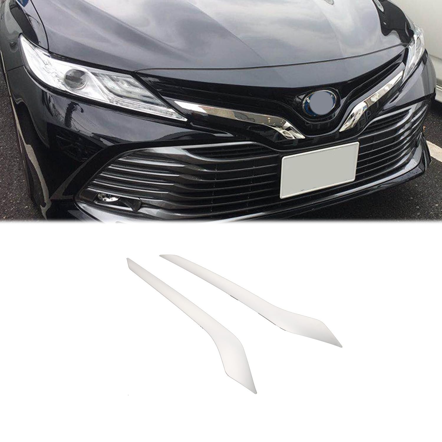 

Hyorabyn Toyota Camry 70 Series Dedicated Front Grille Molding Scratch Protection Bumper Front Emblem Garnish Mirror Finish Chrome 2017.10~2020