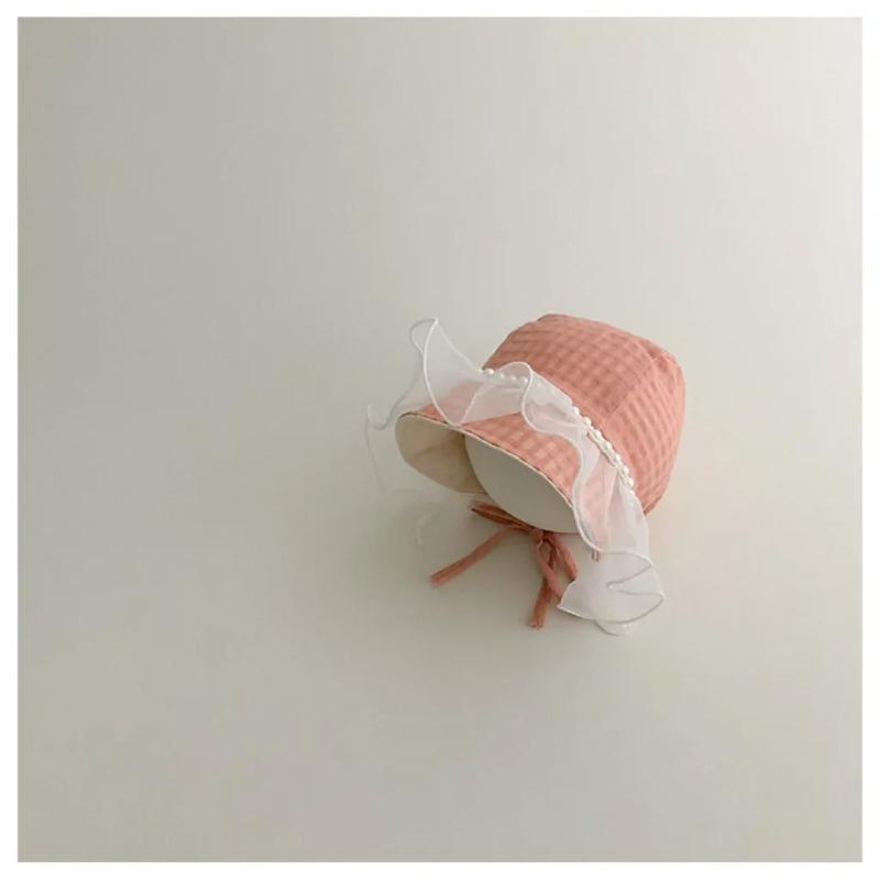 

Мила дитяча шапочка-біні принцеси Вінтажна кольорова мереживна кепка з перлами для дівчинки-малюка Весна-осінь 0-2 років Капелюшок Милий реквізит для фотозйомки новонародженого