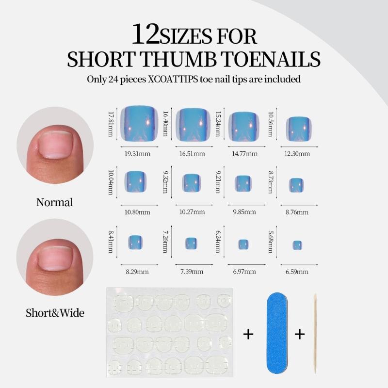 Square False Toenails Acrylic Stick On Toenails Full Cover Toenails Tips Press On Toenails Cats Eyes False Toenails