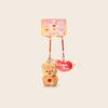Bear Cream Love Heart Wing Plush Keychain Embroidery Design For Couples Gift