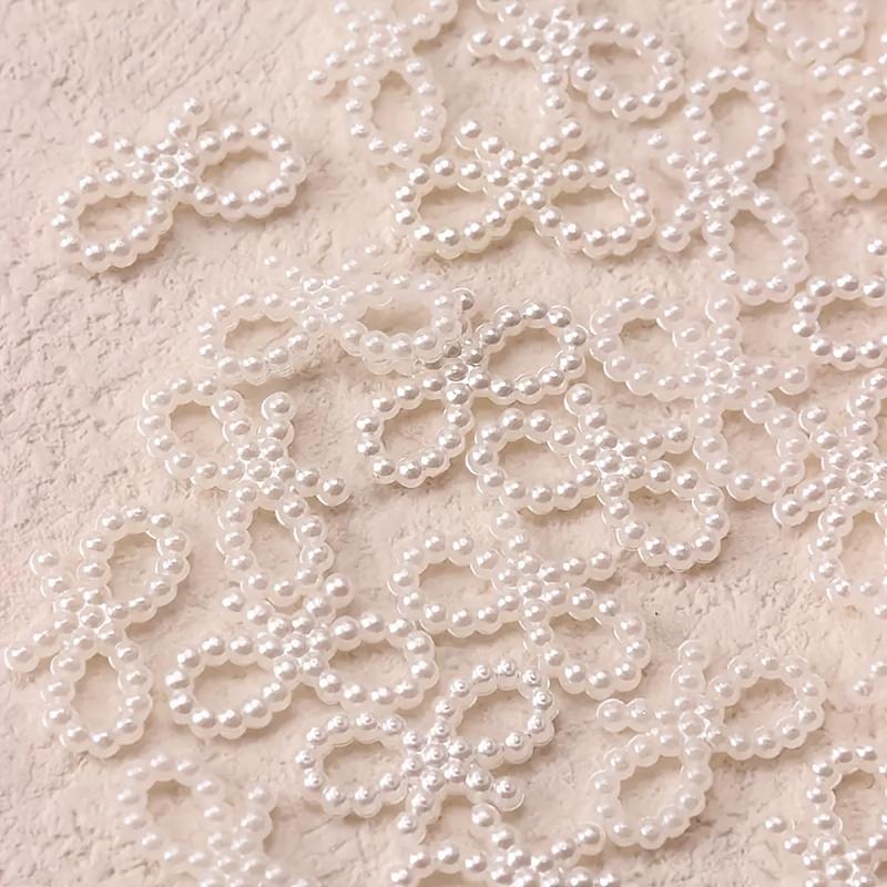 100pcs Bows, Ivory White Hair Ring Decoration, Suitable For DIY Wedding Hair Accessories Daily Decoration, DIY Materials