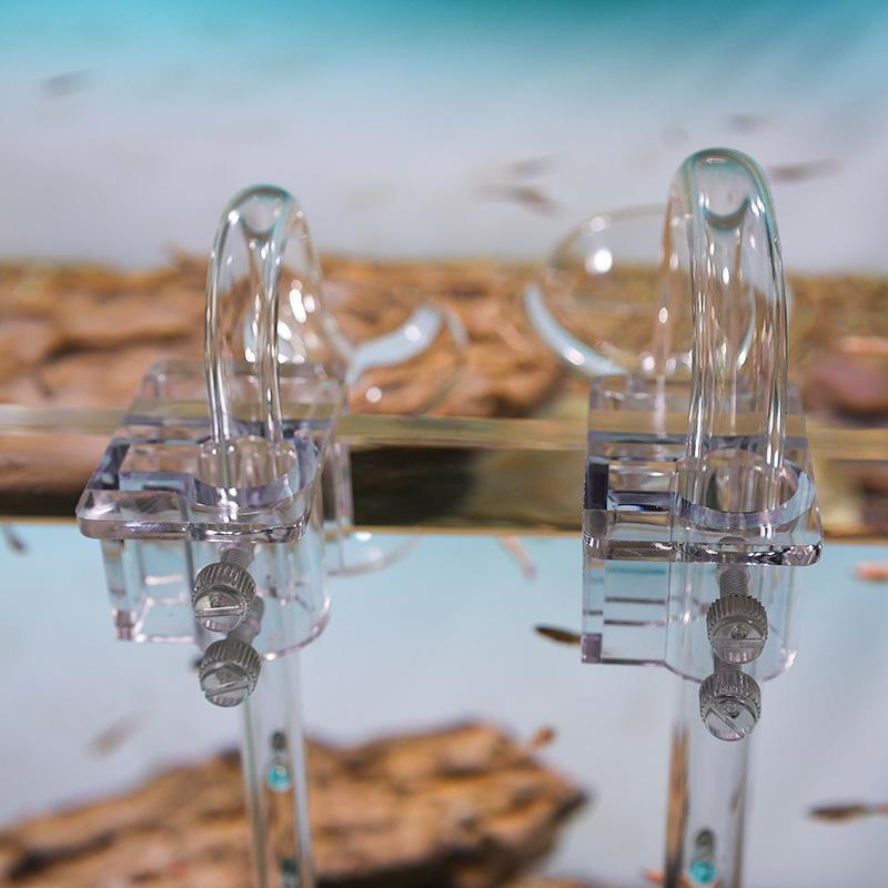 Fish Tank Acrylic Water Pipe Clamps Tool Storage Rack Inflow Outflow Filtration Holder Fixed Clamps Fix Feeder Fixing Seat