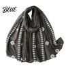 Vintage Style Headscarf Solid Color Embroidered Shawl for Women Lightweight Soft Gauze Scarf with Floral Vine Texture 180x90cm Breathable