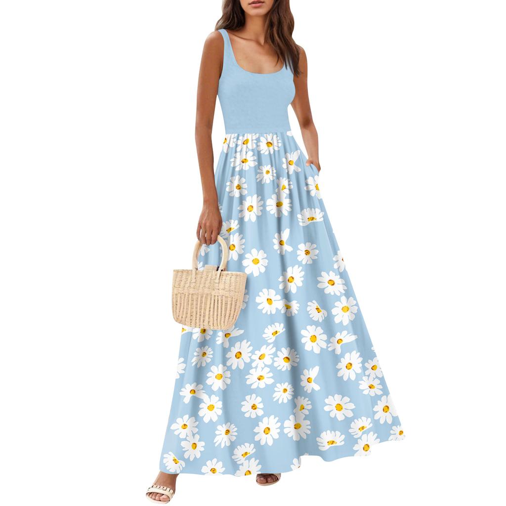 Women's Flowing Dresses Women's Summer Dresses Casual  Long Dresses Cute Floral Long Dresses