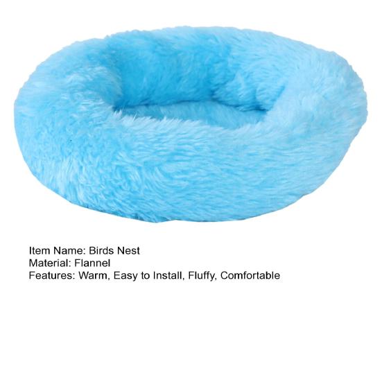 Winter Birds Nest Fluffy Parrot House Cute Flannel Cave Birdhouse with Ears Warm Parakeet Nest for Birdcage Budgerigars Cockatiel