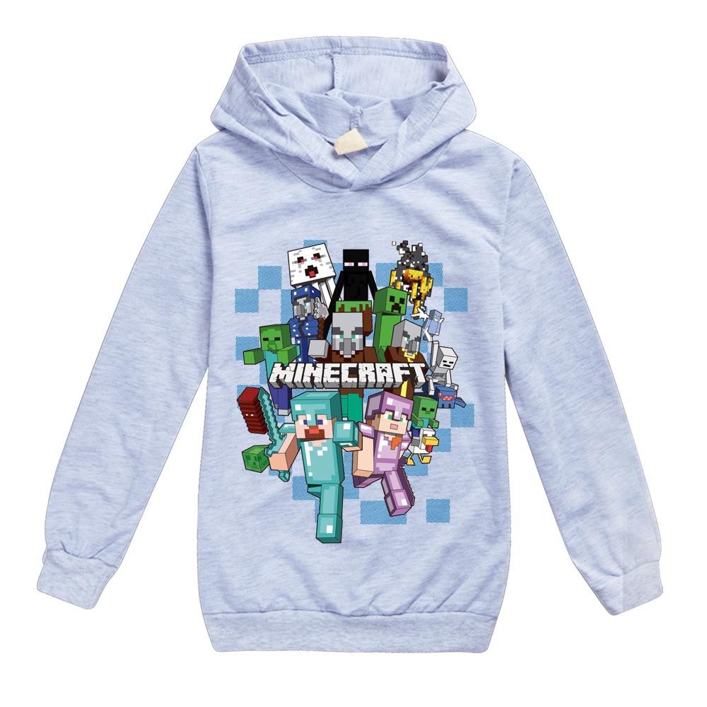 Minecrafted Hoodie for Kid Toddler Kawaii Long-sleeved BOY Winter Thin Sweatshirt Fashion Idol Printed Warm Children's Tops Gift
