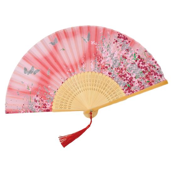 Chinese Style Folding Fan with Tassels Portable Summer Handheld Cooling Fan Decoration Dance Performance Props Party Costume Accessories