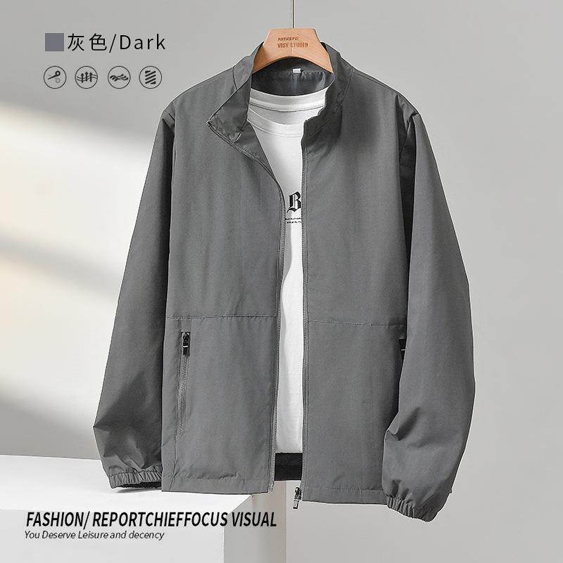 2025 spring and autumn new men's large pocket stand-up collar tooling jacket trendy versatile casual jacket men
