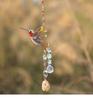 Colorful Bird Crystal Sun Catcher Home Garden Decoration Pendant Natural Crystal Crushed Stone Animal Bell Dreamcatcher Net