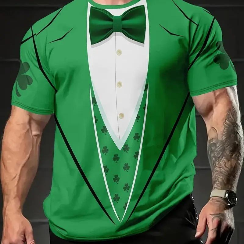 

7XL Plus Size Летние модные повседневные спортивные мужские свободные футболки с круглым вырезом и принтом из двух частей с короткими рукавами 4XL