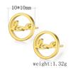 Elegant Hollow-out Love Circular Ring Ornament Set Necklace & Ear Stud Festival Birthday Gift