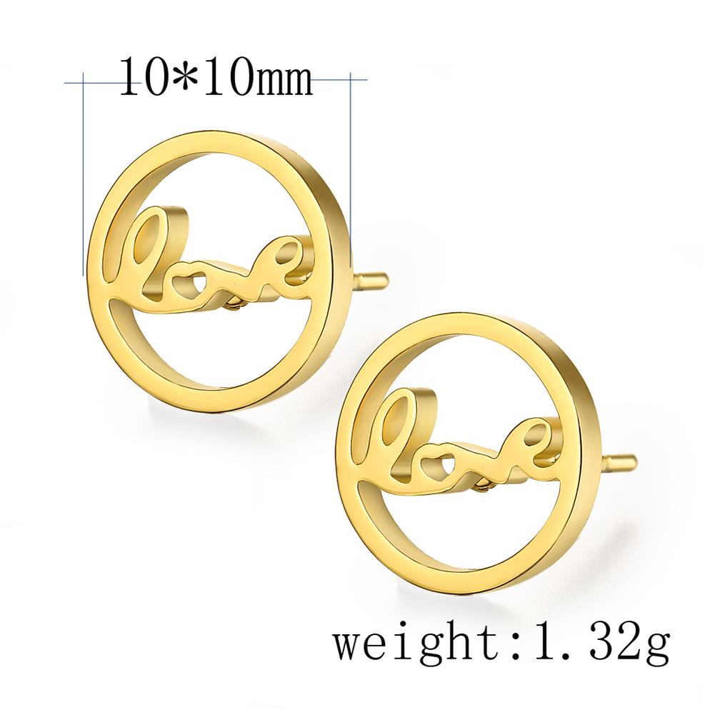 Elegant Hollow-out Love Circular Ring Ornament Set Necklace & Ear Stud Festival Birthday Gift