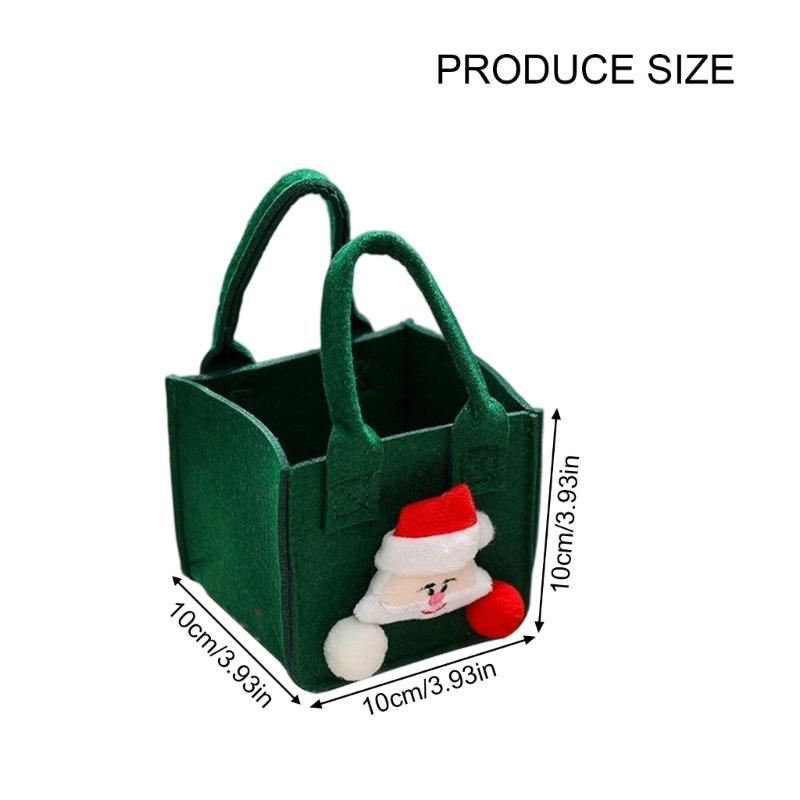 Felt Christmas Storage Bag Portable Handheld Design Organizer For Holiday Apples Gifts And Home Decoration