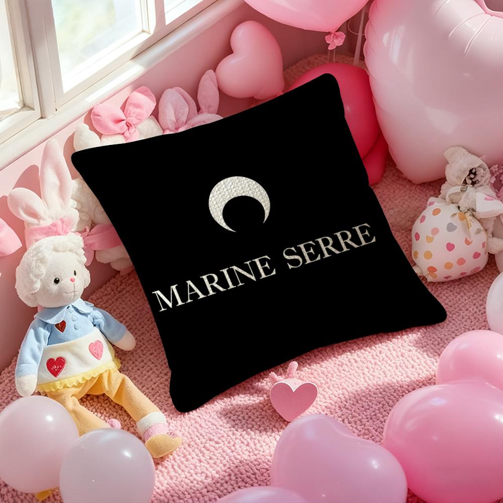 Luxury M-Marine S-Serre Pillow Case Anti-Dustmite Pillowcase Invisible Zipper Silky Short Plush Sofa Cushion Cover Peach skin 18*18(CM)-1Pcs