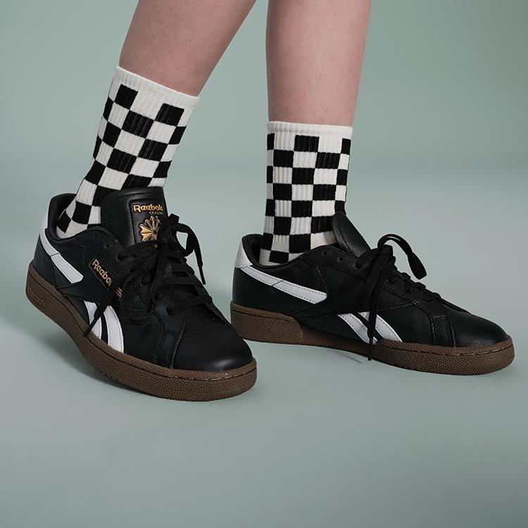 Reebok Club C Grounds UK Black White Gum Unisex Sneakers 100202327