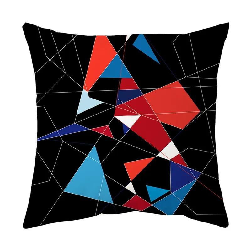 Colorful Geometric Line Pattern Pillowcase Office Living Room Car Ornaments Home Pillowcase